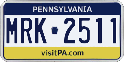 PA license plate MRK2511