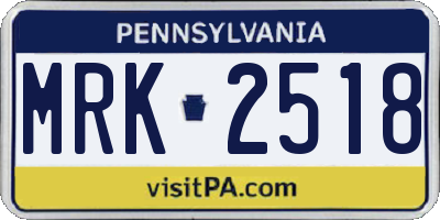 PA license plate MRK2518