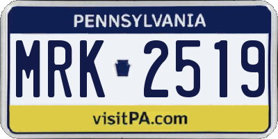 PA license plate MRK2519