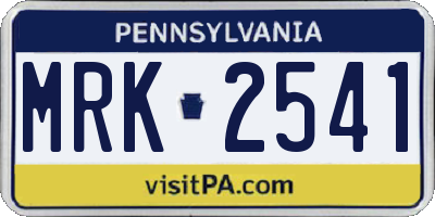 PA license plate MRK2541