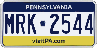 PA license plate MRK2544
