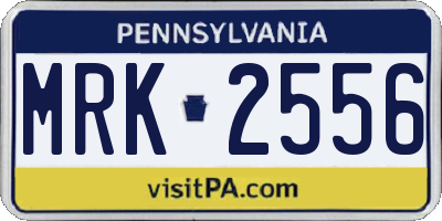 PA license plate MRK2556