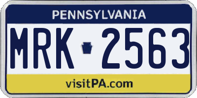 PA license plate MRK2563