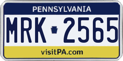 PA license plate MRK2565