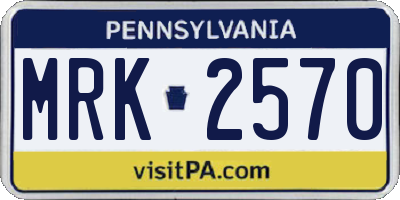 PA license plate MRK2570