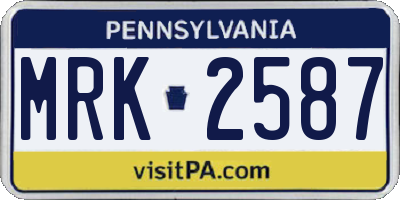 PA license plate MRK2587