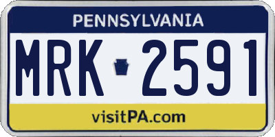 PA license plate MRK2591