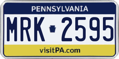 PA license plate MRK2595