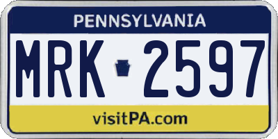 PA license plate MRK2597