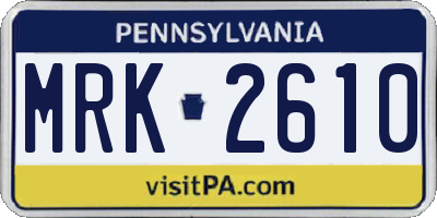 PA license plate MRK2610