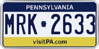 PA license plate MRK2633