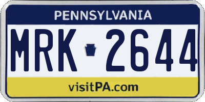 PA license plate MRK2644