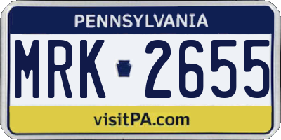 PA license plate MRK2655