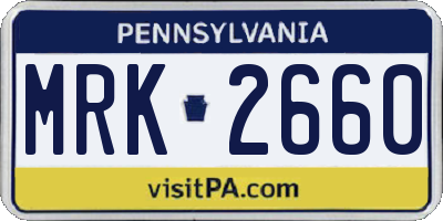 PA license plate MRK2660