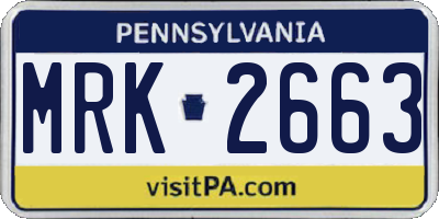 PA license plate MRK2663