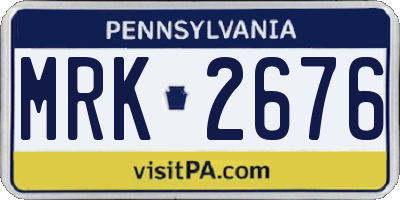 PA license plate MRK2676