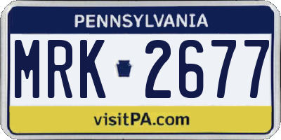 PA license plate MRK2677