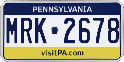 PA license plate MRK2678