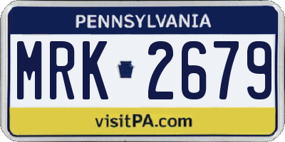 PA license plate MRK2679