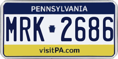 PA license plate MRK2686