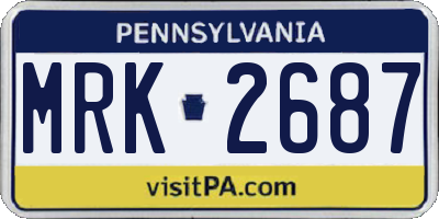 PA license plate MRK2687