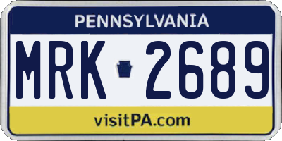 PA license plate MRK2689