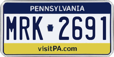 PA license plate MRK2691