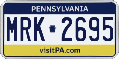 PA license plate MRK2695