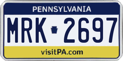 PA license plate MRK2697