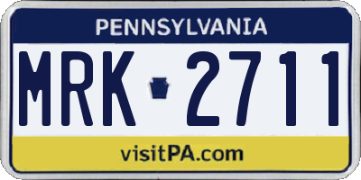 PA license plate MRK2711