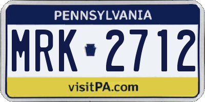 PA license plate MRK2712