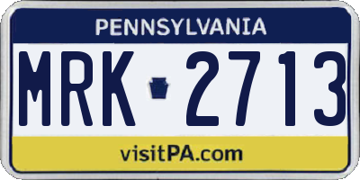 PA license plate MRK2713