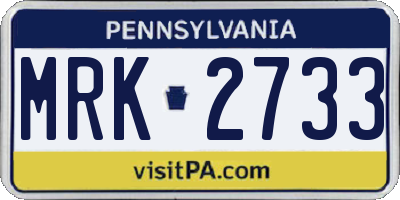PA license plate MRK2733