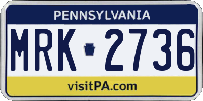 PA license plate MRK2736