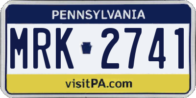 PA license plate MRK2741