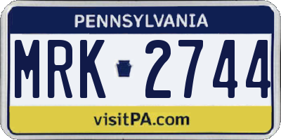 PA license plate MRK2744