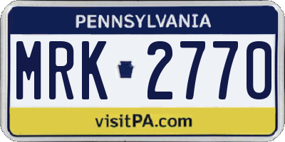 PA license plate MRK2770