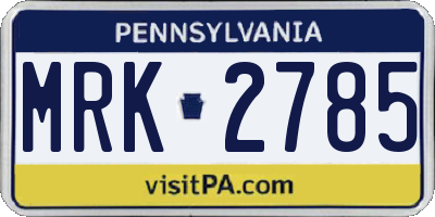 PA license plate MRK2785