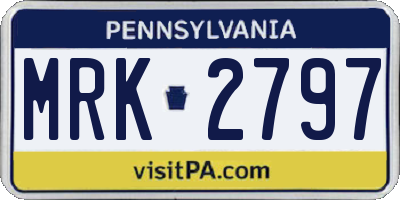 PA license plate MRK2797