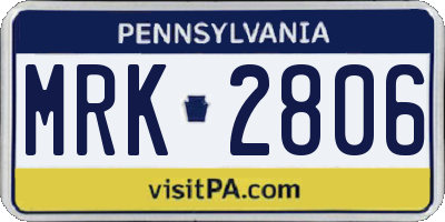 PA license plate MRK2806