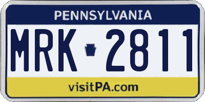 PA license plate MRK2811