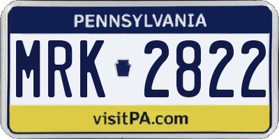 PA license plate MRK2822