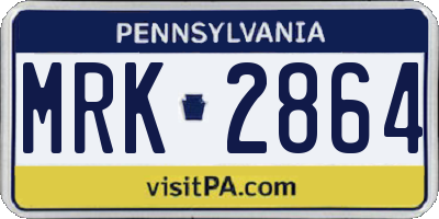 PA license plate MRK2864