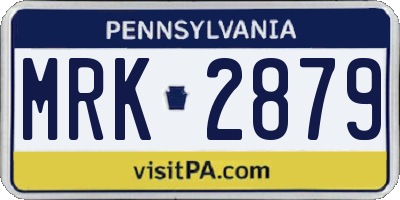 PA license plate MRK2879