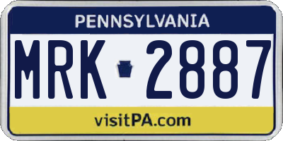 PA license plate MRK2887