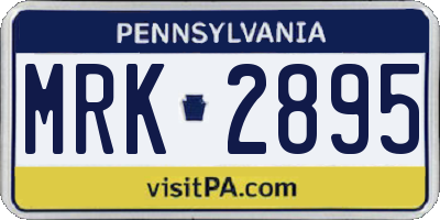 PA license plate MRK2895