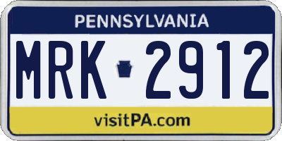 PA license plate MRK2912