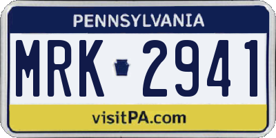 PA license plate MRK2941