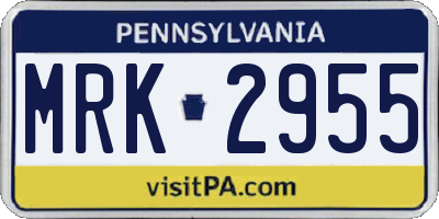 PA license plate MRK2955