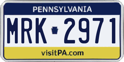 PA license plate MRK2971